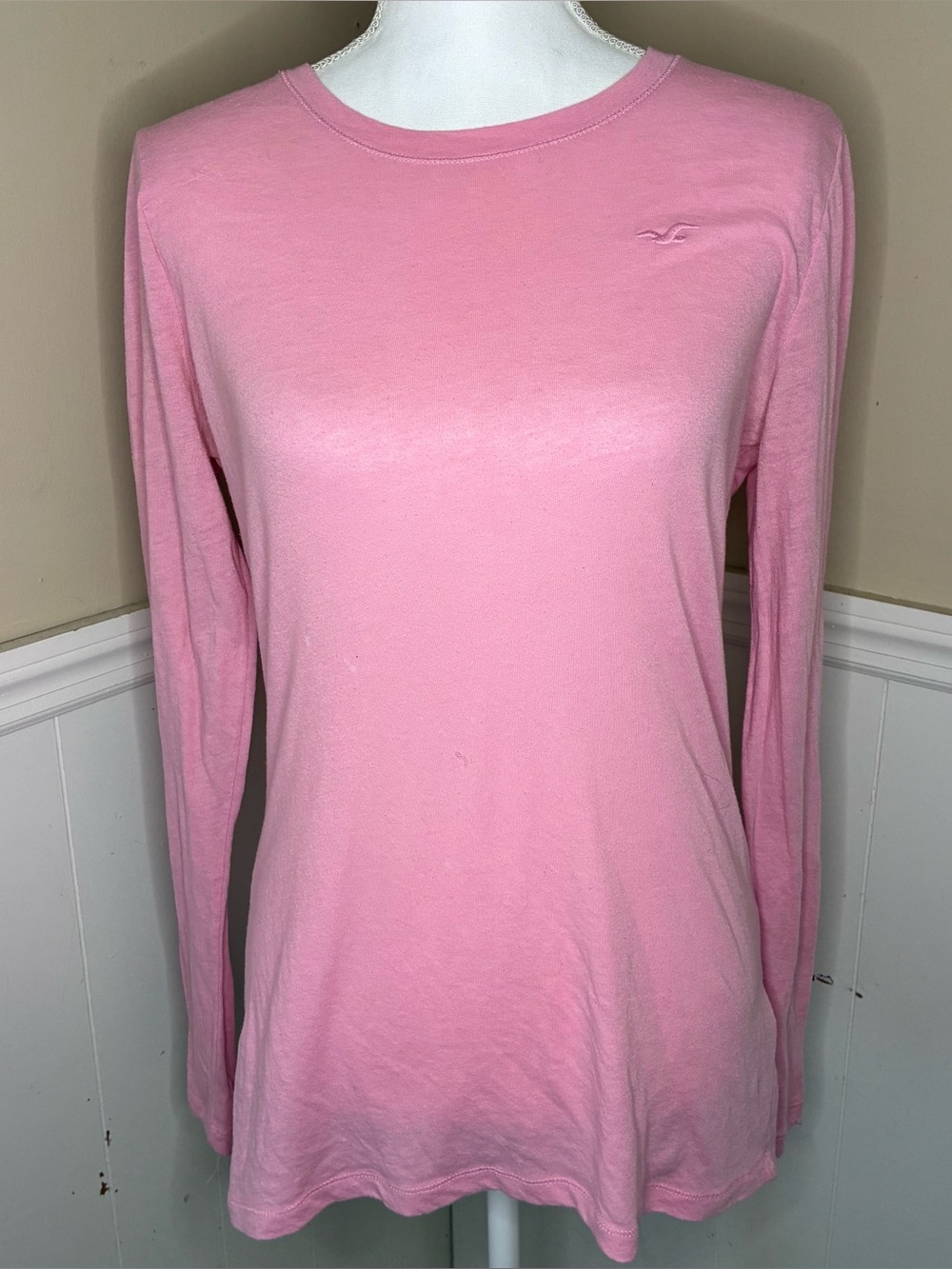 Hollister Y2K Pink Long Sleeve Tee | Size Large